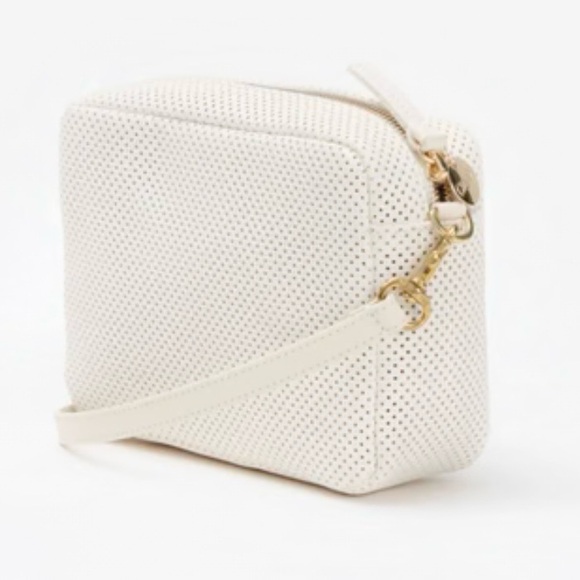 CLARE V. ✨ Cross Body Midi Sac perforated polka dot holes leather bag - Picture 10 of 10